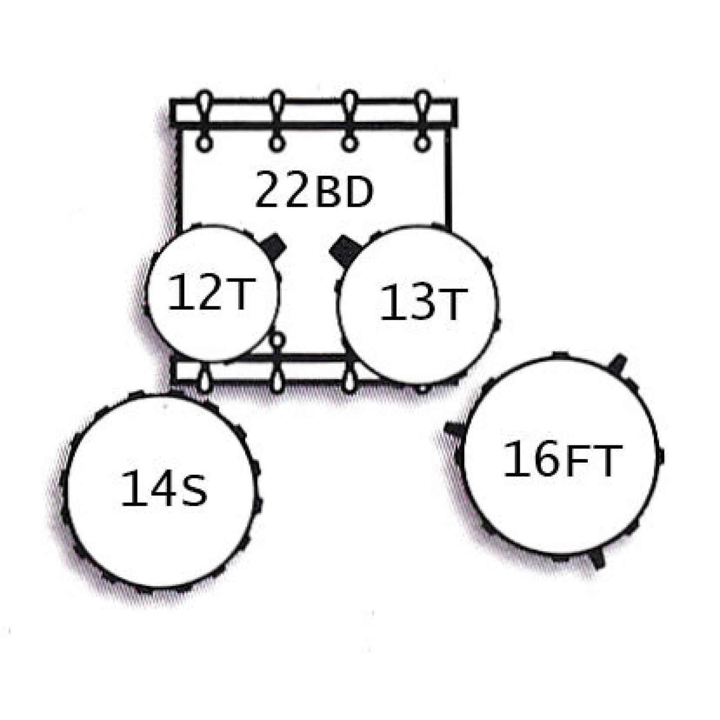 BATTERIA T5 MASTER 22" - TB T5M22BSSK